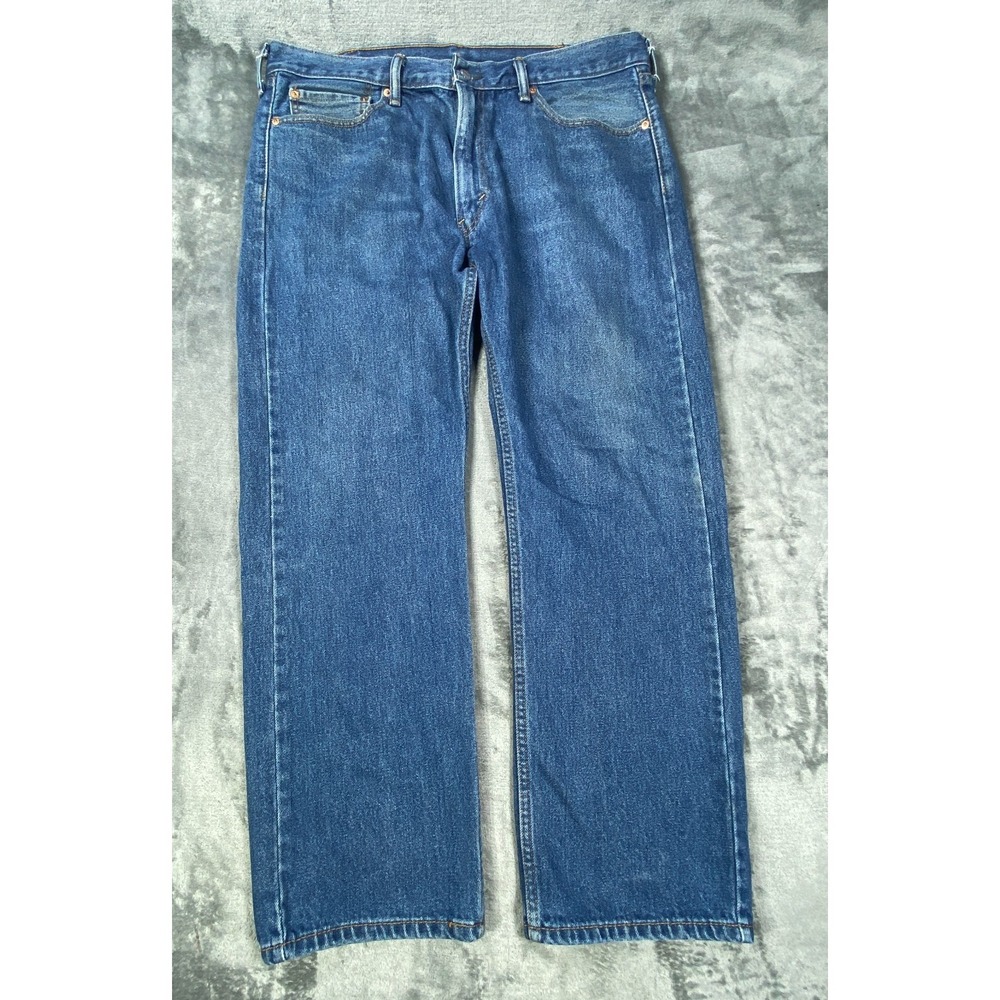 Levis 505 Regular Fit Straight Leg Jeans Mens 38x28 Blue Stretch Denim Fade EUC‎